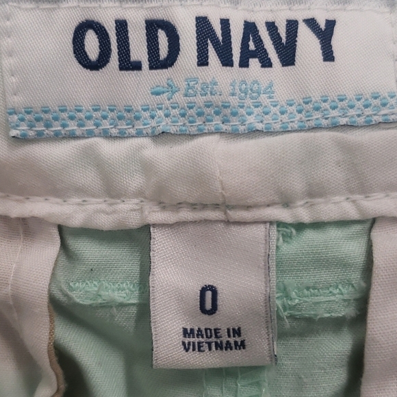 Old Navy Seafoam Green Anchor Shorts Women's 0 Cute Casual Summer Beach EUC - Picture 3 of 5